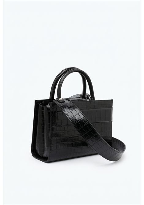 serane Mini tote bag nera stampa pitone TWENTY FOURHAITCH | BAG073NCR